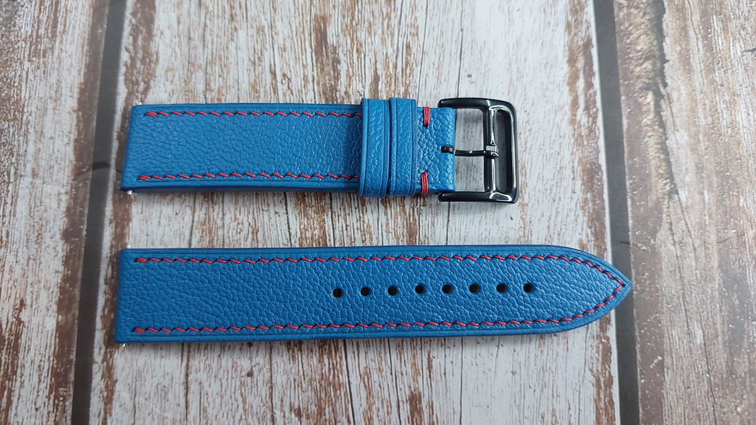 Blue Alran Goat Leather Strap For Rolex Datejust 36mm Watch
