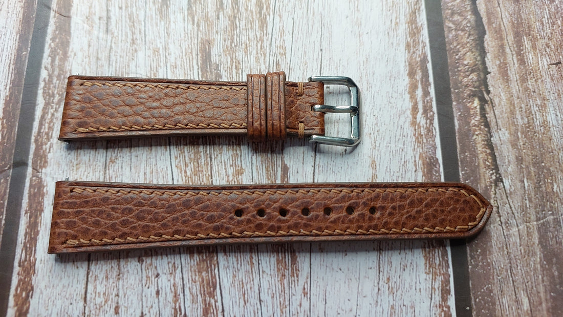 Whisky Dolaro Leather Strap For Nomos Orion 38 White Watch