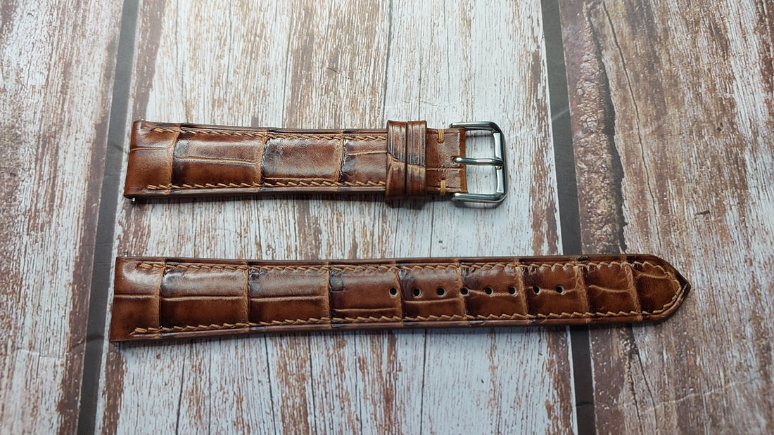Honey Brown Full Grain Crocodile Leather Strap