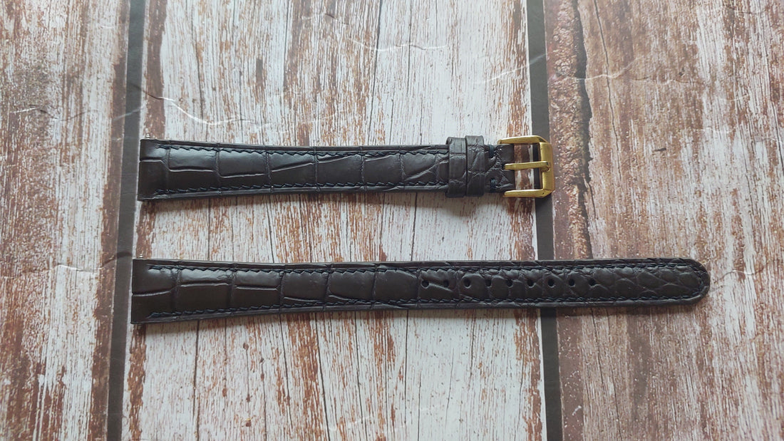 Brown Full Grain Crocodile Leather Strap