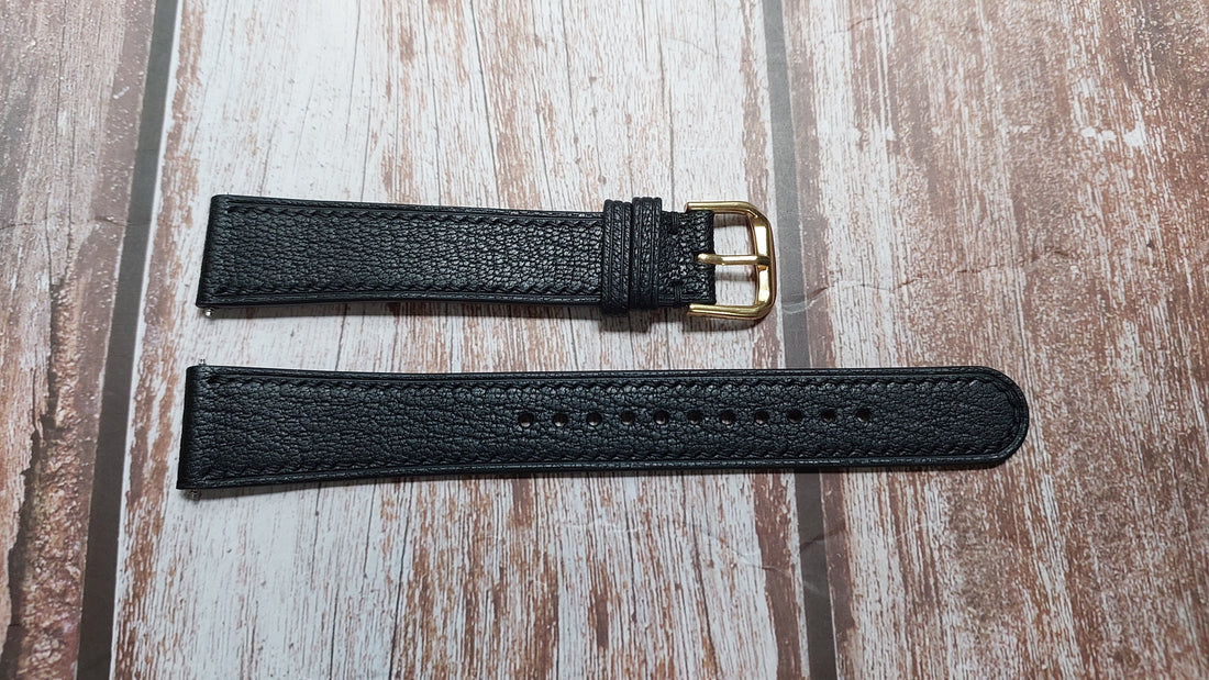 Black Alran Goat Leather Strap For Citizen Corso Watch