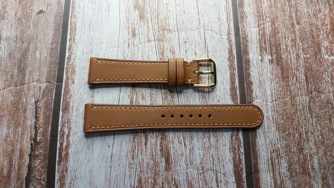 Brown Barenia Leather Strap For Junghaus Bill Max Watch