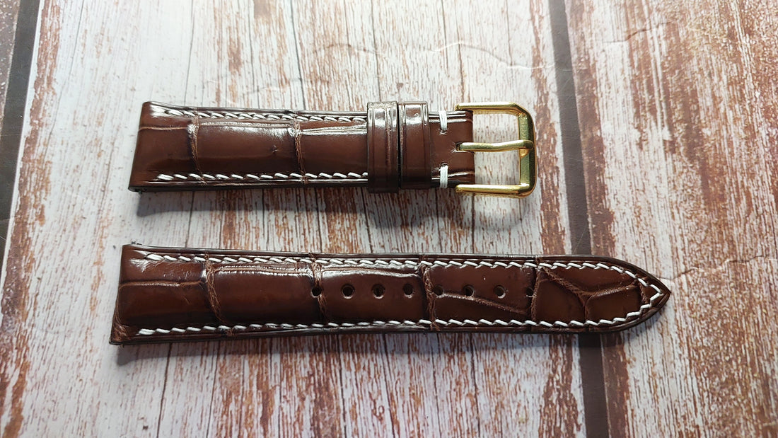 Brown Full Grain Crocodile Leather Strap