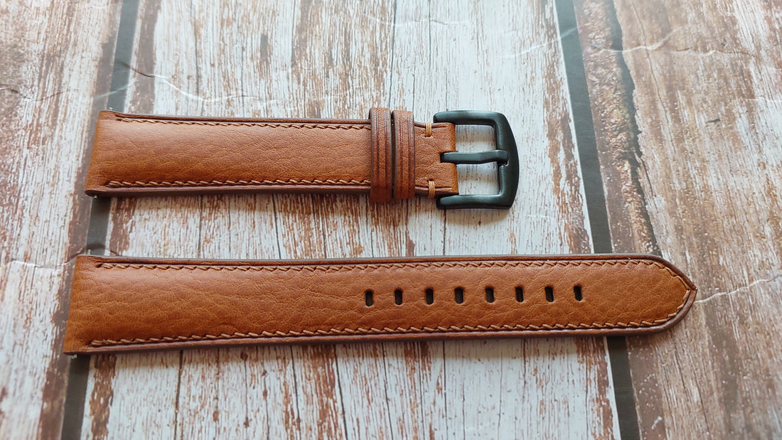 Brown Italian Veg Tanned Minerva Leather Strap