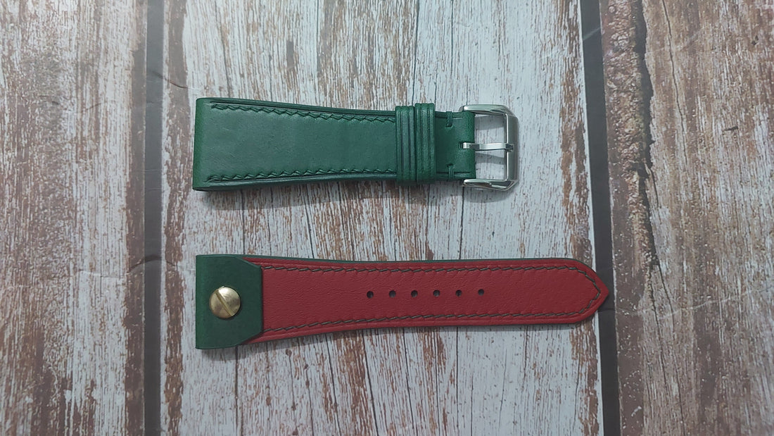 Green Buttero Leather Custom Open Ended Strap