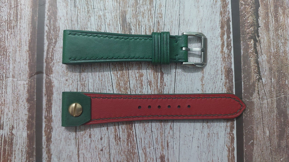 Green Buttero Leather Custom Open Ended Strap