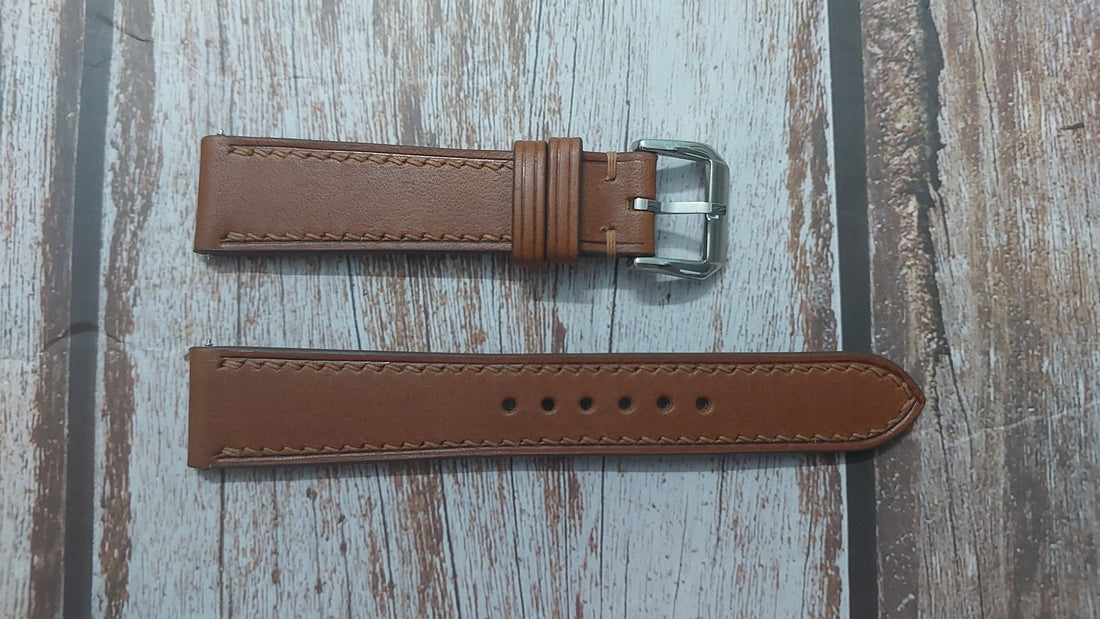 Brown Italian Veg Tanned Buttero Leather Strap