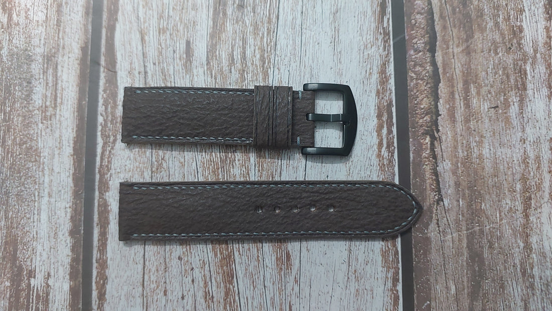 Brown Full Grain Shark Skin Leather Strap
