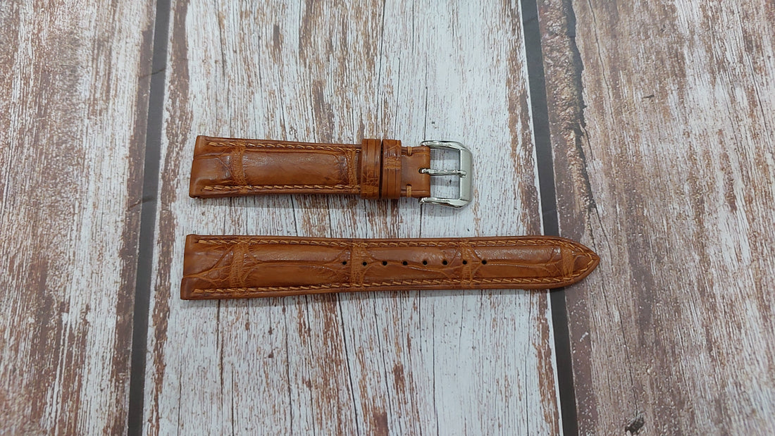 Light Brown Full Grain Crocodile Leather Strap