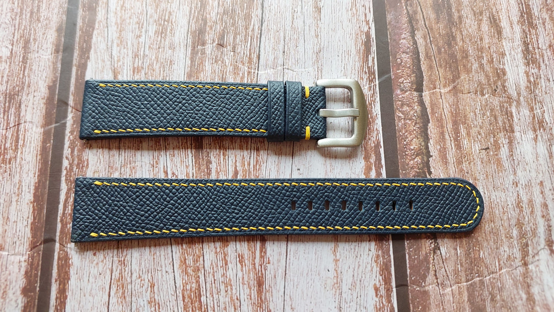 Navy Epsom Leather Strap For Citizen Blue Angels Promaster Nighthawk Watch