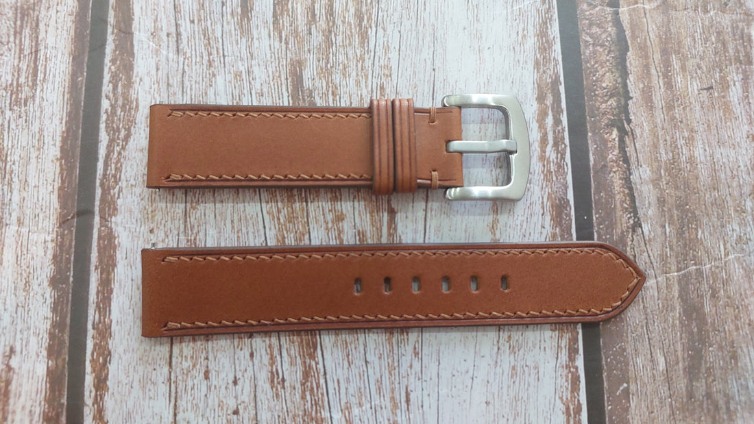 Brown Italian Veg Tanned Buttero Leather Strap