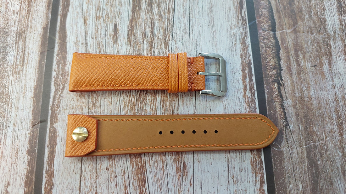 Orange Epsom Leather Custom Open Ended Strap