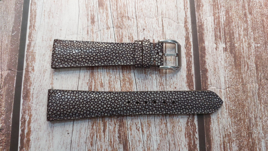 Brown Full Grain Stingray Leather Strap For 1961 Rolex President Day Date Watch