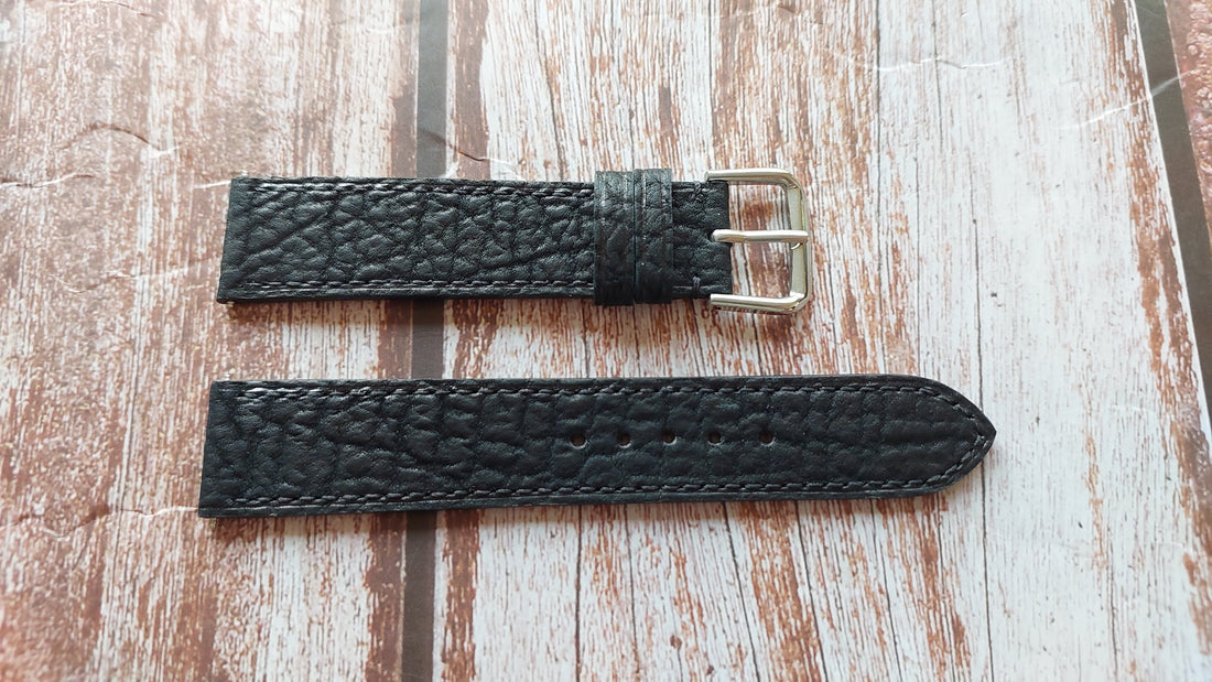 Black Shark Skin Leather Strap