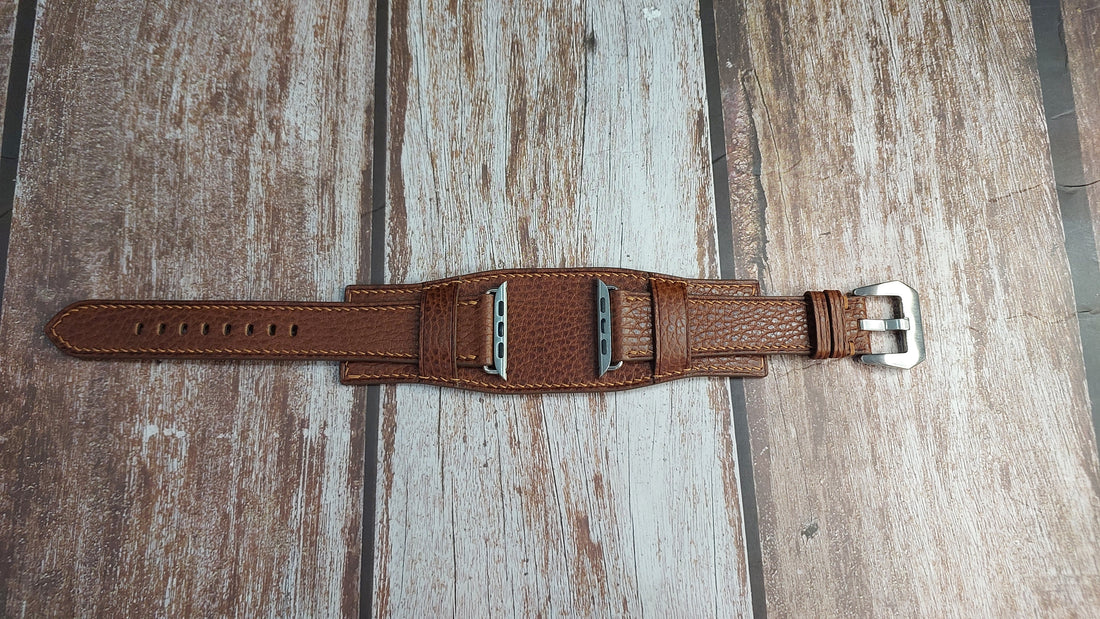 Whisky Dolaro Leather Strap For Apple Watch Series 7 (45mm)