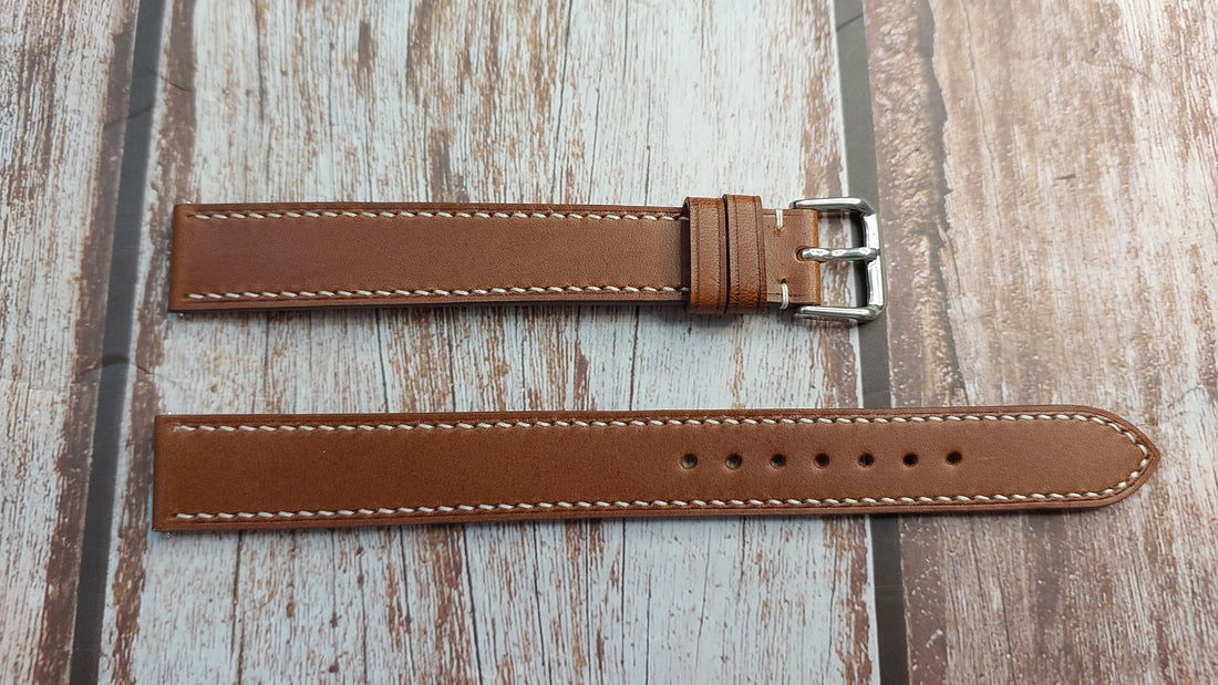 Brown Italian Veg Tanned Buttero Leather Strap For Seiko Watch