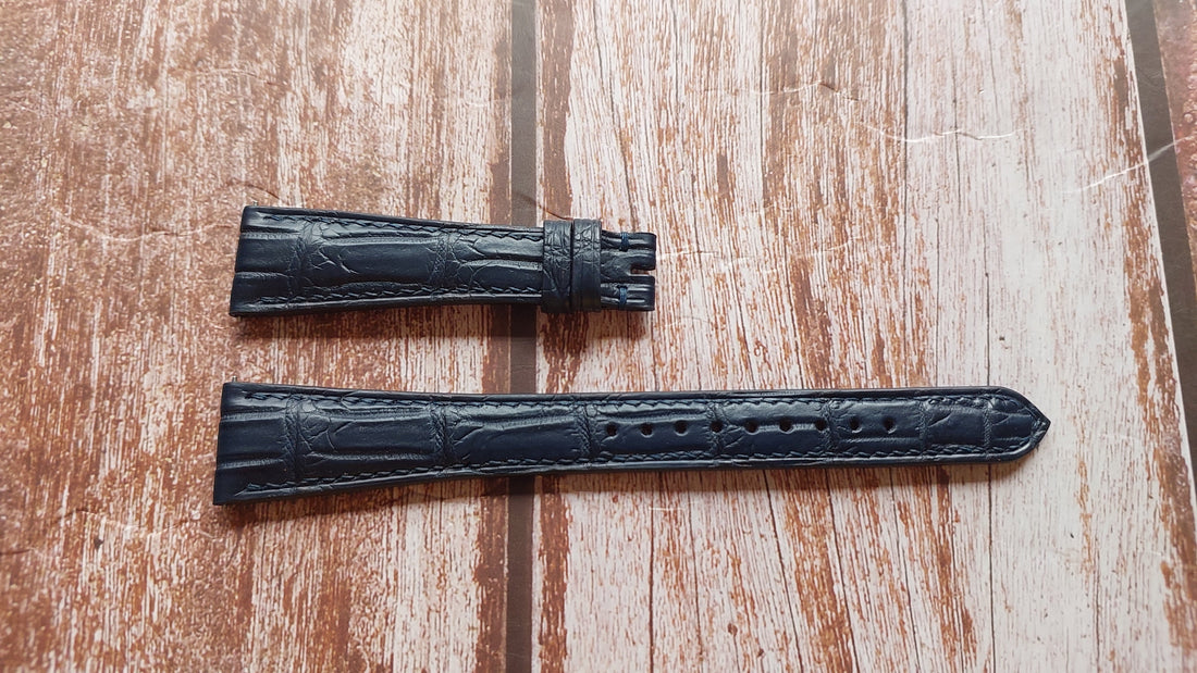 Dark Blue Full Grain Crocodile Leather Strap For Patek Phillipe Watch