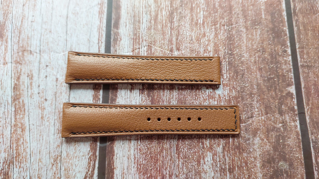Brown Alran Goat Leather Strap For Speedmaster Watch