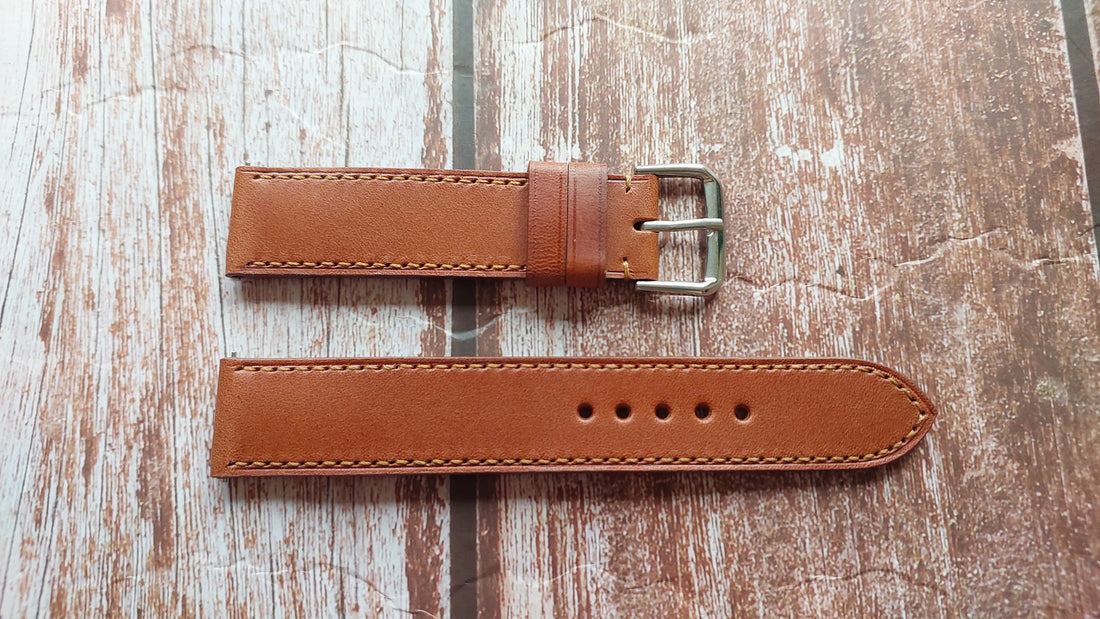 Brown Italian Veg Tanned Buttero Leather Strap
