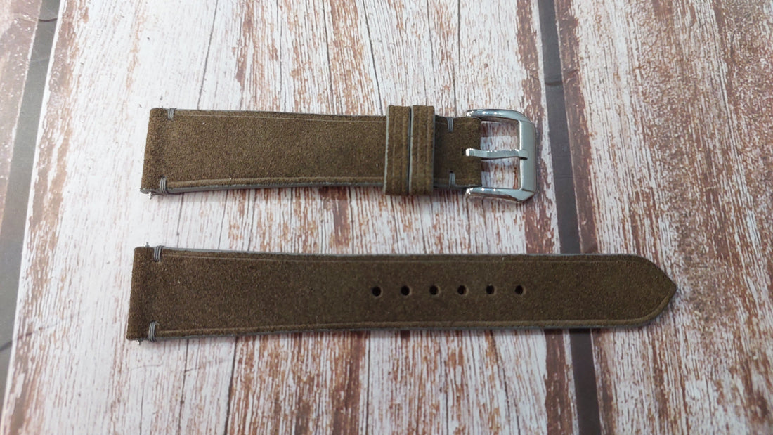 Dark Gray Suede Leather Strap
