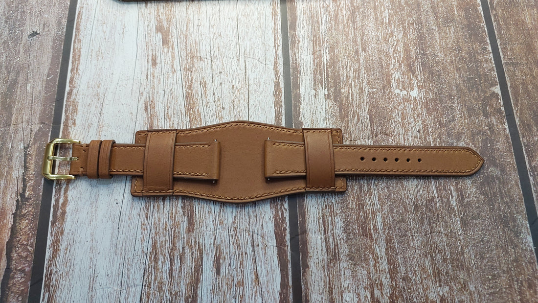 Brown Barenia Leather Strap For 1961 Rolex day date Watch