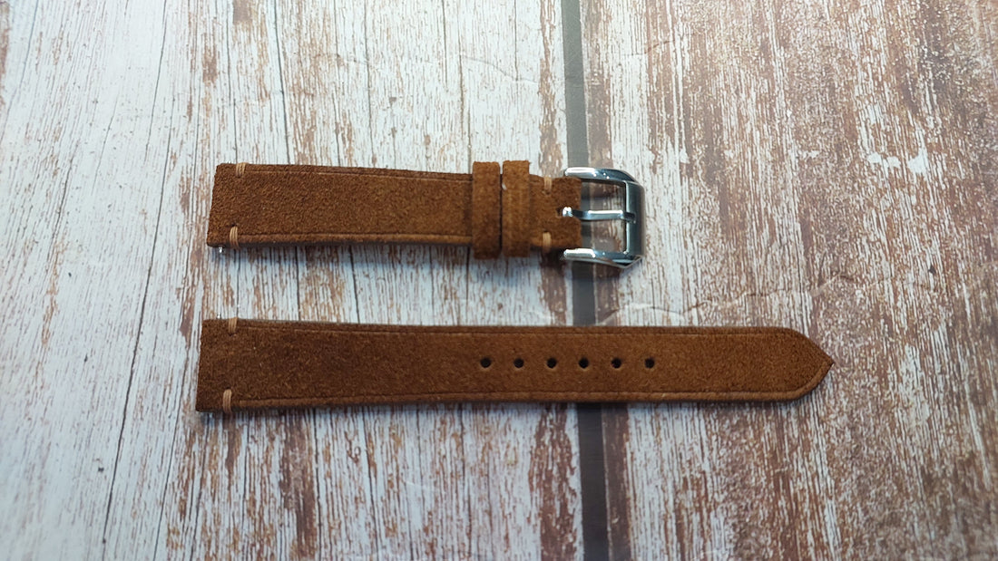 Dark Brown Suede Leather Strap For Hamilton Watch