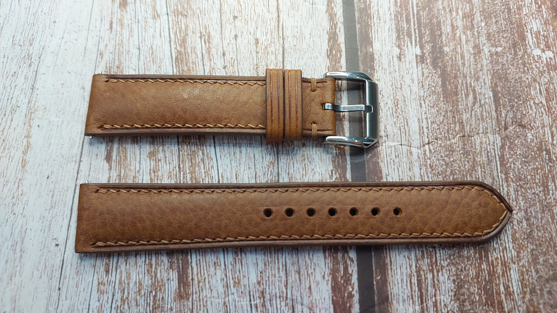 Brown Italian Veg Tanned Minerva Leather Strap