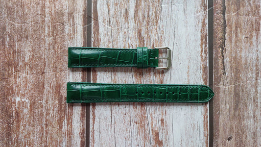 Green Full Grain Crocodile Leather Strap
