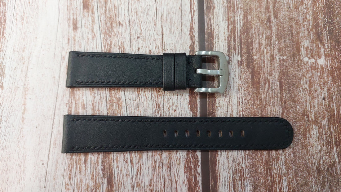Black Swift Leather Strap For Seiko Presage SSA359 Watch
