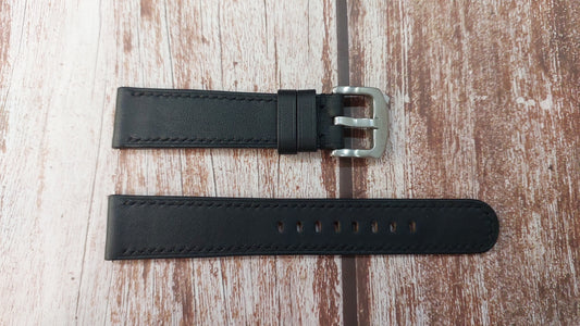 Black Swift Leather Strap For Seiko Presage SSA359 Watch