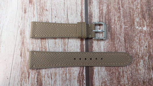 Taupe Epsom Leather Strap For Omega 168.017 Watch
