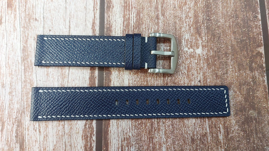Navy Epsom Leather Strap For Seiko SNZG11K1 Watch