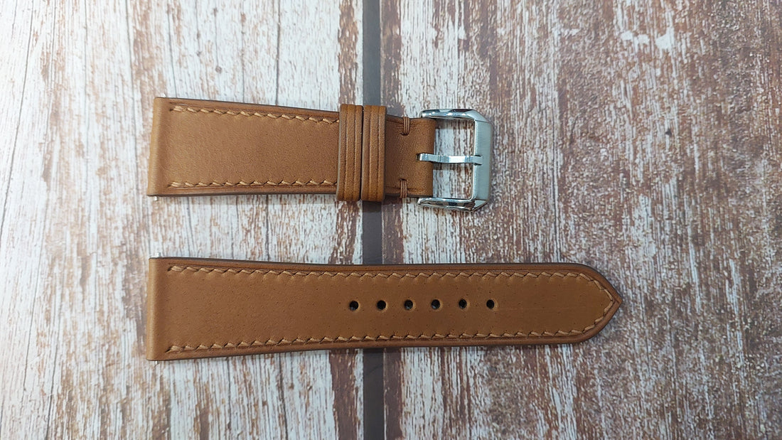 Brown Barenia Leather Strap For Panerai Radiomir 574 Watch