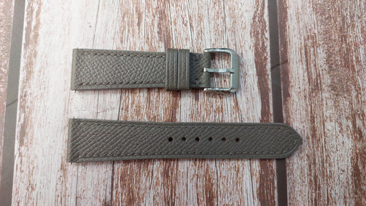 Gray Epsom Leather Strap For Cartier Tank Must Large Watch