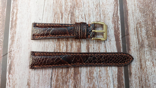 Dark Brown Full Grain Ostrich Leg Leather Strap For 1948 Hamilton Ashley Watch