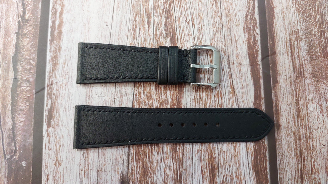 Black Swift Leather Strap For Panerai Radiomir 574 Watch