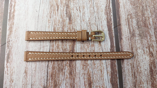 Brown Alran Goat Leather Strap For Vintage Watch