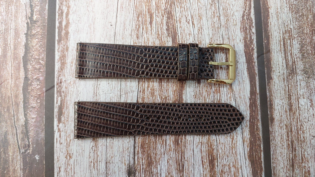 Dark Brown Full Grain Lizard Leather Strap