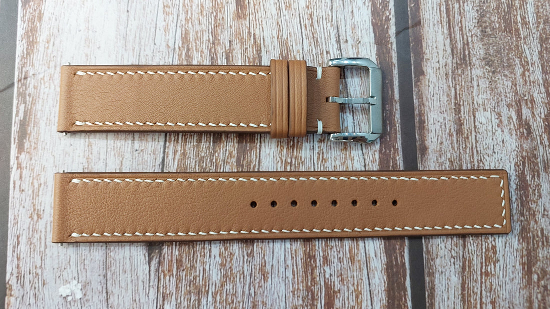 Brown Swift Leather Strap For Citizen BJ6500-21A Watch