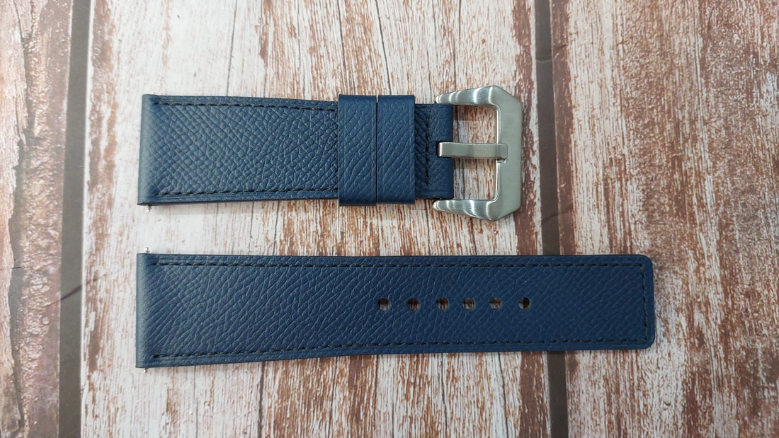 Navy Epsom Leather Strap For axCent Watch