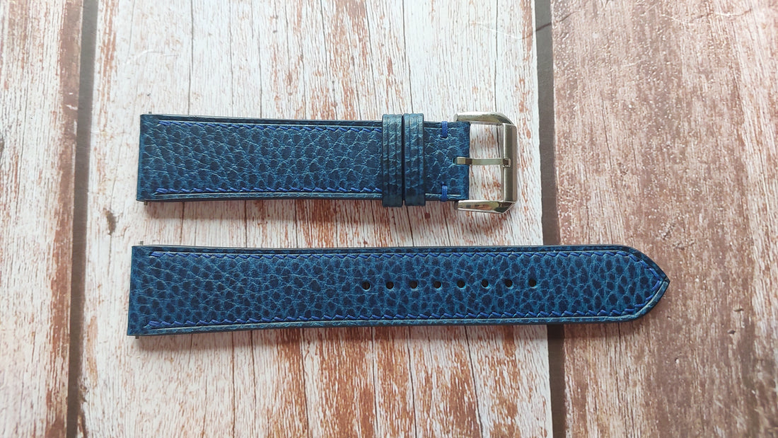 Navy Dolaro Leather Strap