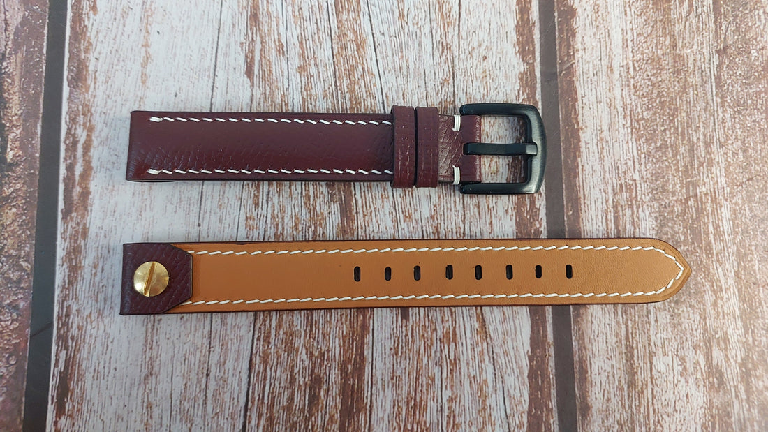 Wine Red Epsom Leather Custom Open Ended Strap