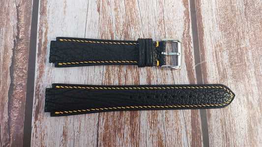 Black Shark Skin Custom Notched Strap