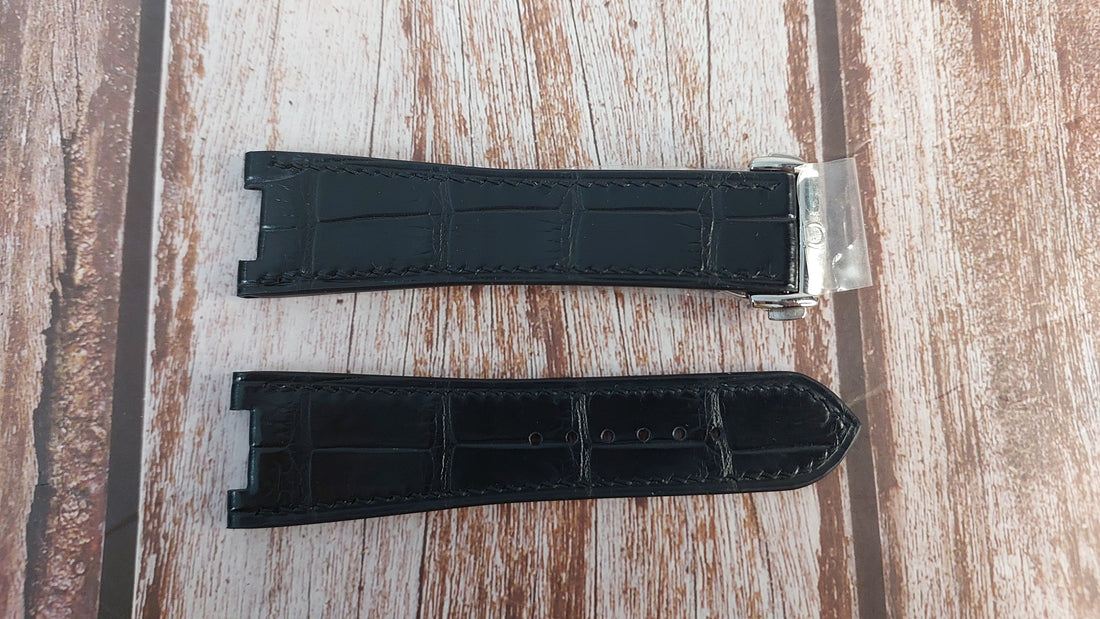 Black Crocodile Leather Custom Notched Strap