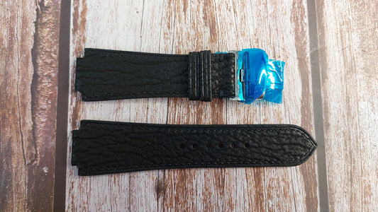 Black Shark Skin Custom Notched Strap