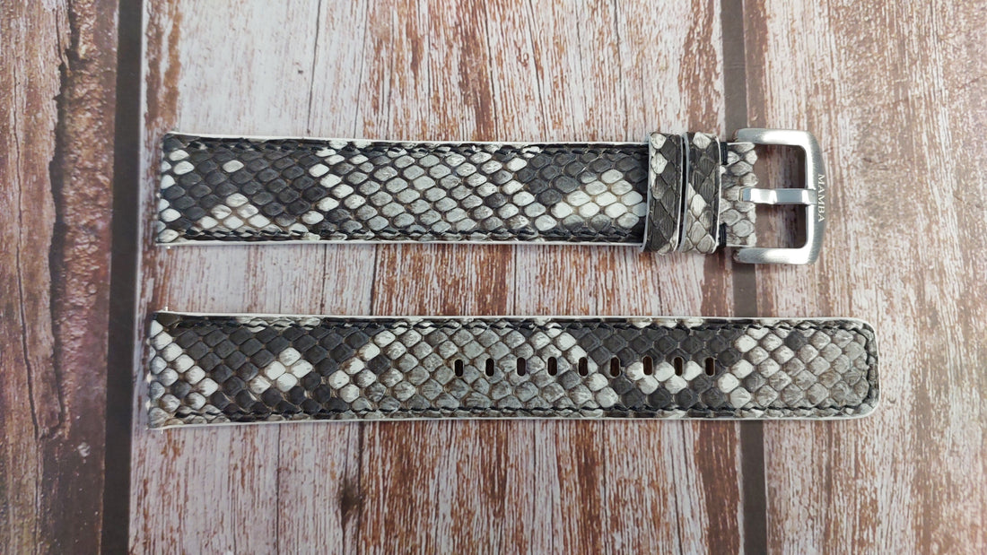 White Full Grain Snakeskin Leather Strap For Men’s Tissot Seastar 45.5 MM Watch