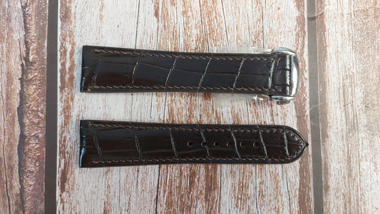 Brown Full Grain Crocodile Leather Strap