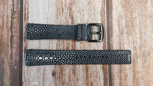 Black Full Grain Stingray Leather Strap For Breitling super ocean heritage 46mm watch