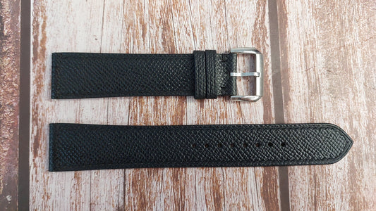 Black Epsom Leather Strap For Oris Bigpilot Watch