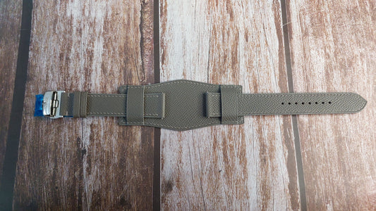 Gray Epsom Leather Strap For Secor Watch